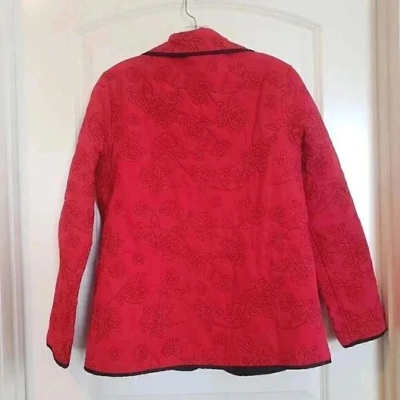 Analogy Women’s Red w/Black Embroidered Jacket - Picture 10 of 12